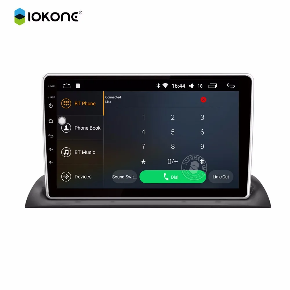 IOKONE автомобильный android 8 0 мультимедиа dvd плеер 2 din стерео gps core Радио экран IPS 2.5D 10 1