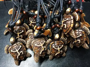 

FREE SHIPPING yqtdmy 12 pcs Tribal Turtle Adjustable Black Rope Biker Necklace