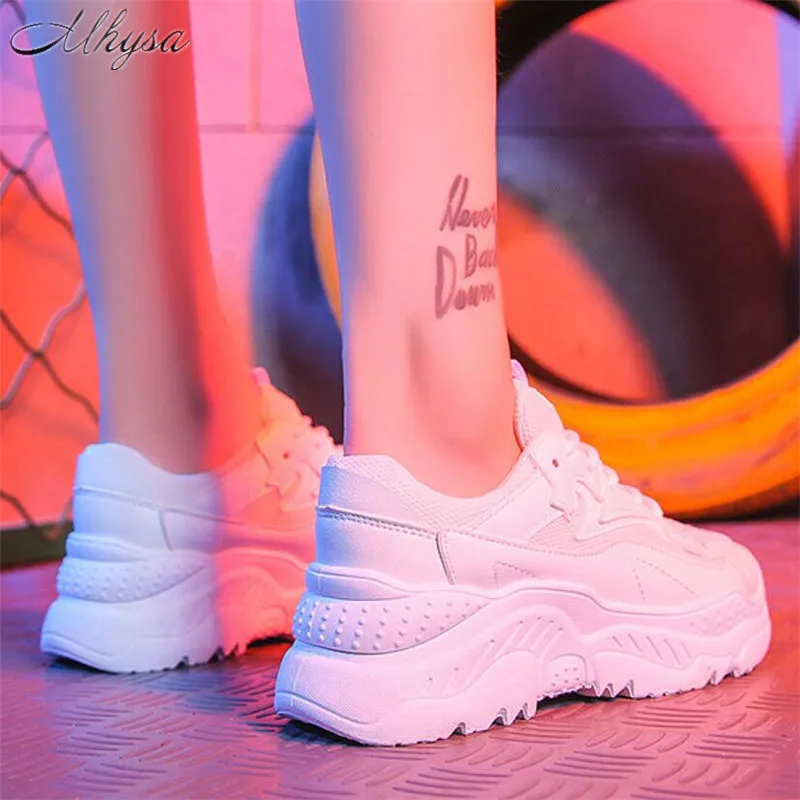 Mhysa Women Sneakers Fashion Casual Shoes Woman Comfortable Breathable Mesh Flats Female Platform vulcanized shoes T1092