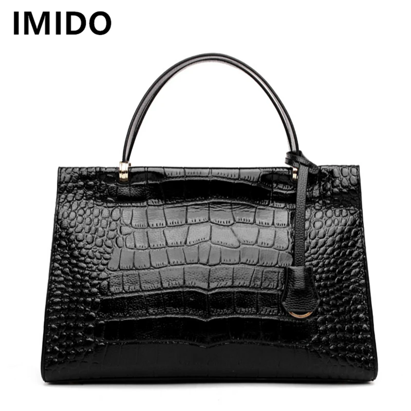 

IMIDO 2018 European And American Saffiano Handbags Fashion Women Bags Alligator Women Messenger Bag OL Business Style Hand Bag