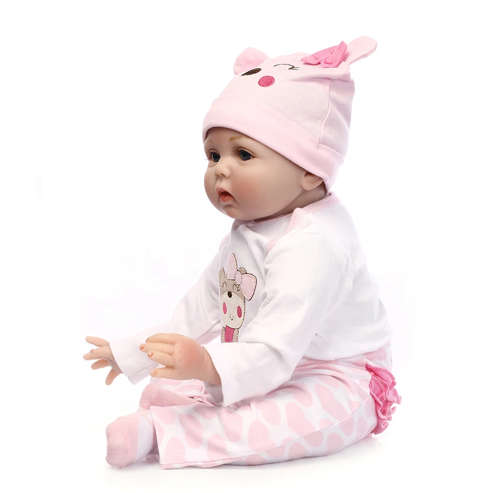 NPK 55 см Reborn Baby Doll ручная работа мягкие силиконовые детские куклы для девочки
