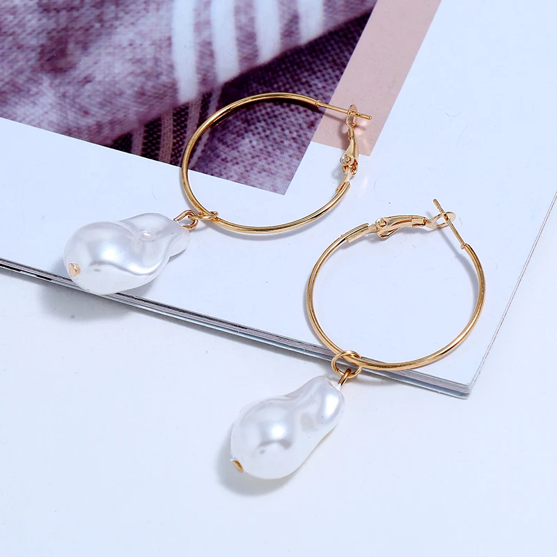 

2019 Best Selling Fashion Korean Version Big Imitation Pearls Ladies Drop Earrings &High Grade Brincos For Women Bride Jewelry