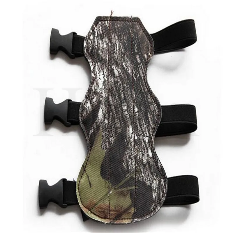 Archery Bow Arm Guard Protection Forearm Safe 3 Strap Camo Leather New