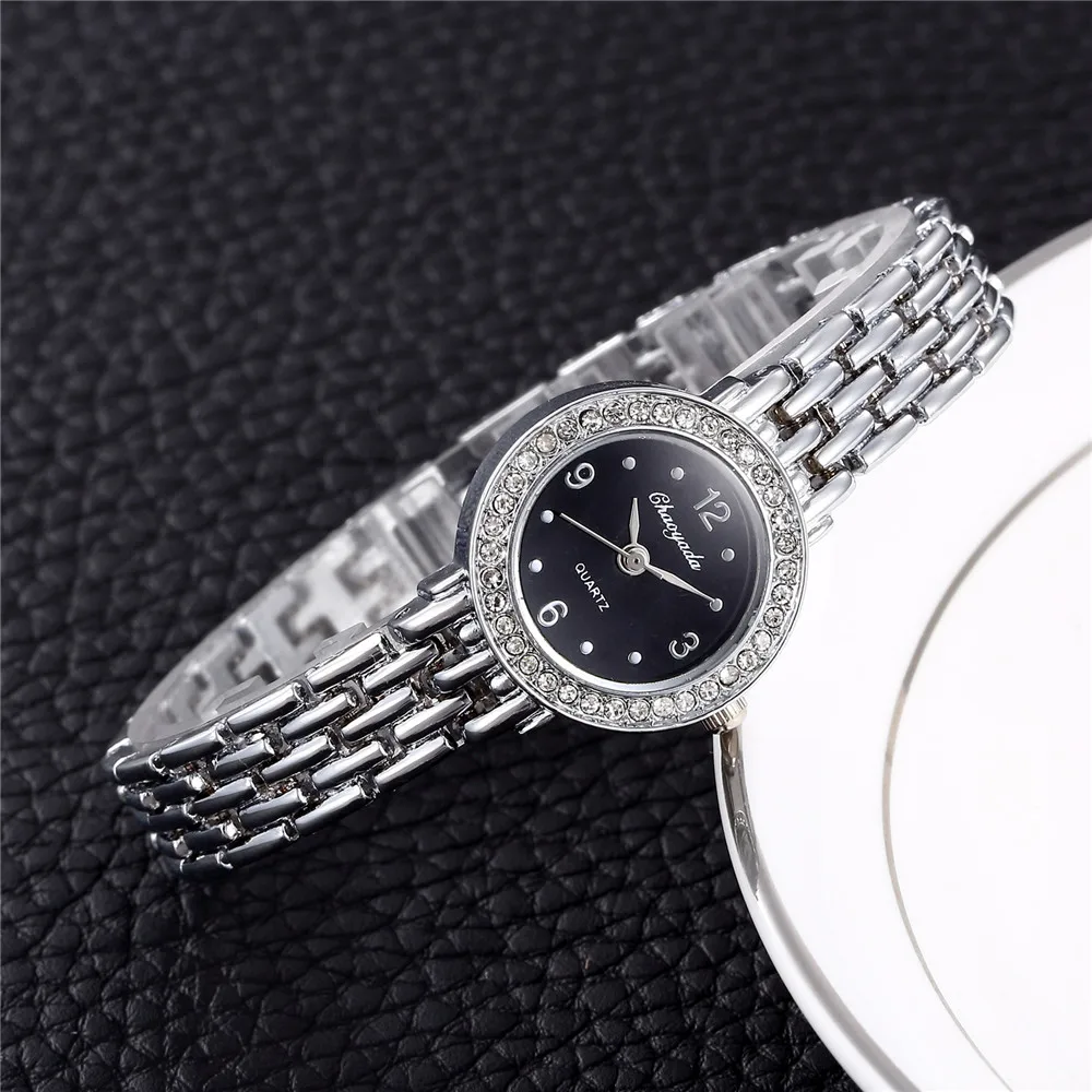 Модные Серебристые Нержавеющая сталь Для женщин браслет часы Роскошные женские со стразами часы Повседневное женские часы женский часы Reloj Mujer