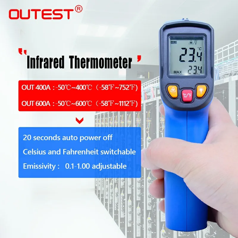 

New upgraded laser Digital thermometer UT400A/UT600A -50~400C/600C VS GM320 non contact infrared thermometer IR Laser Point Gun