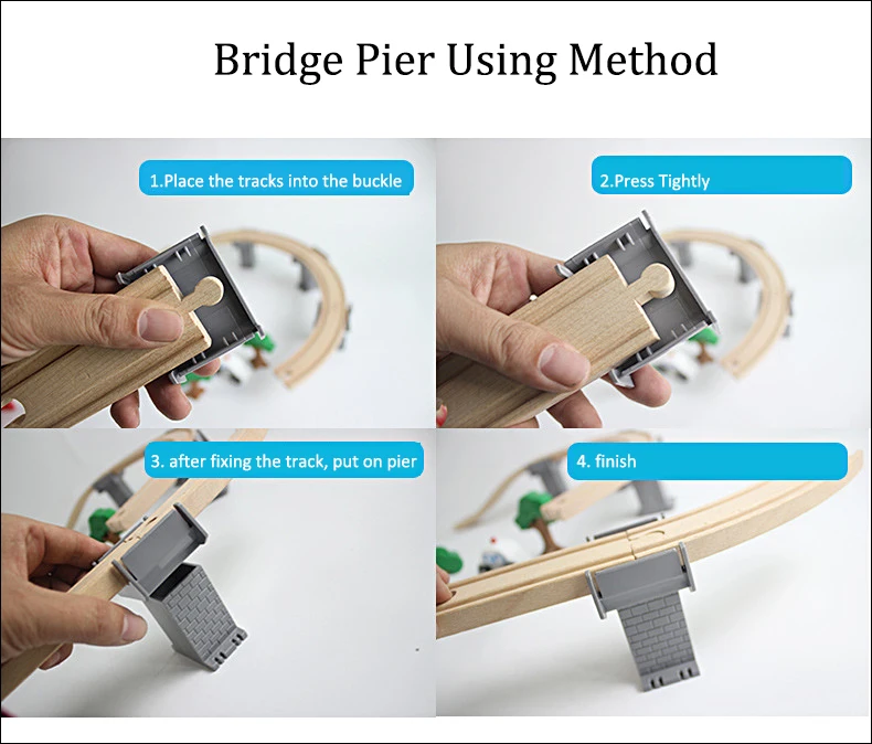 Аксессуары для железнодорожной дорожки simlock с буковым мостом, подходит для деревянного поезда Brio, обучающая игрушка для мальчиков/детей, несколько дорожек, паровозик Thomas
