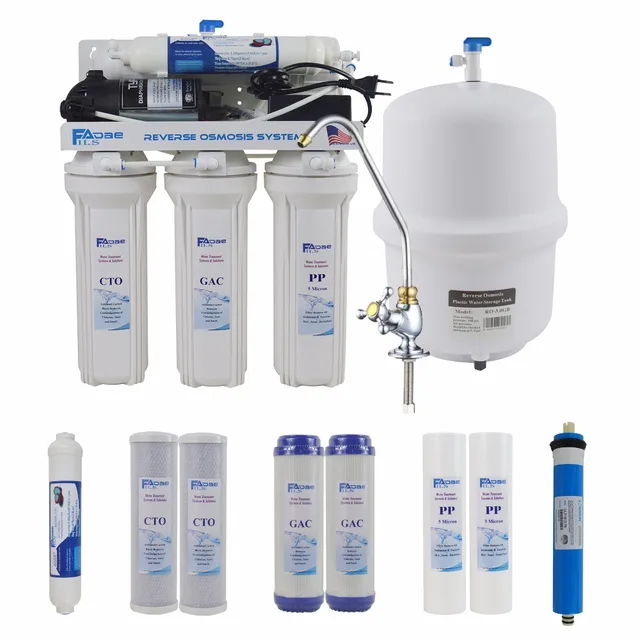 Us 309 0 5 Stage Undersink Reverse Osmosis Drinking Water Filtration System 75gpd Plus Extra 1 Year Replacement Filters 100 240v Power In Water