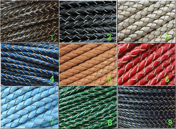 

4mm Braided leather cord 4mm round leather strip Braid leather cording