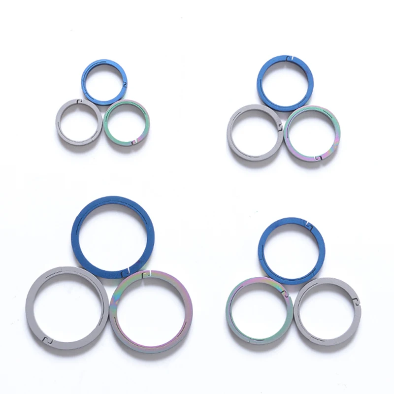 

10PCS Titanium Alloy EDC Keychain Outdoor Portable Keyring Circle Quickdraw Tool High Strength and Lightweight FW214