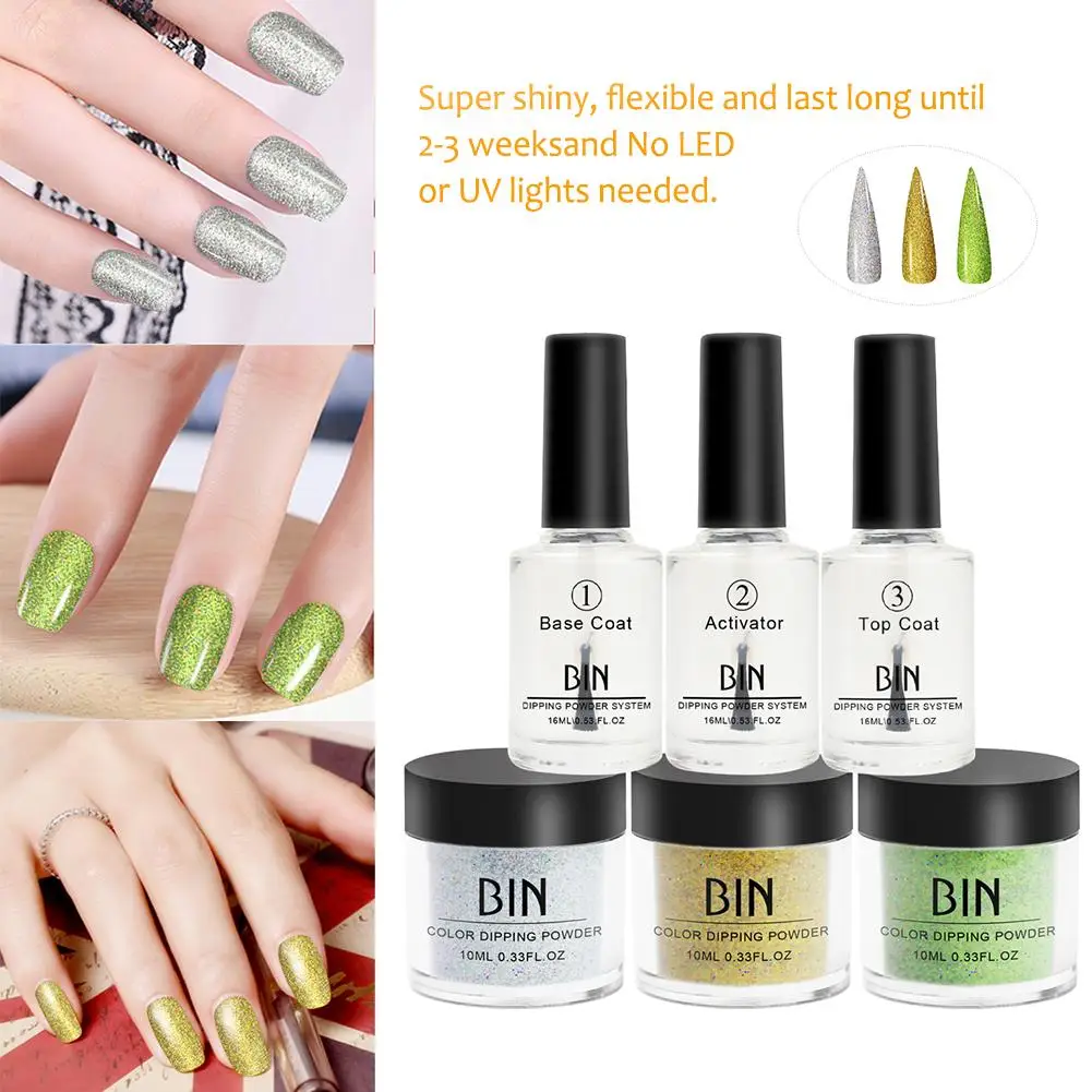 3 шт Многофункциональный Набор для дизайна ногтей погружающий порошок акриловый порошок для ногтей Набор ногтей Пудра для напыления гель маникюрные принадлежности