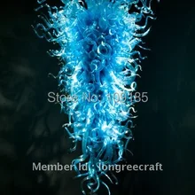 Современные голубой цвет украшения дома стеклянная люстра светодиодные люстры