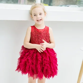 

Girl's dress children's cake puffiness baby's mesh princess's baby dress kids dresses for girls