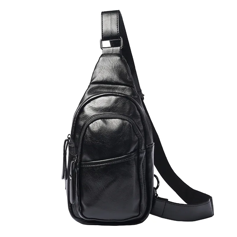 NewChestBagPuLeatherforMenSmallMessengerBagsMensChestPack