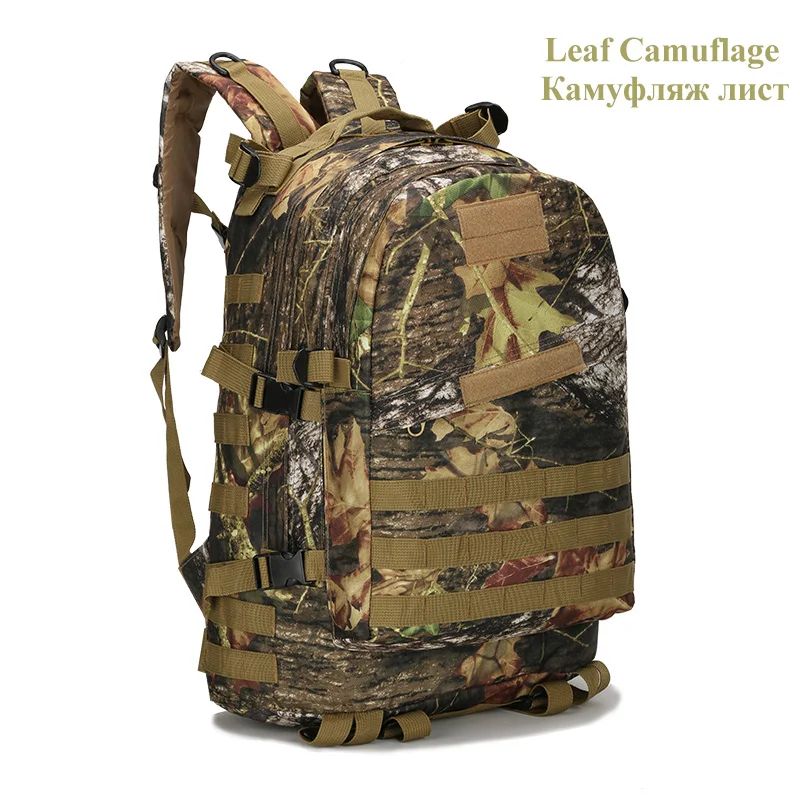 40л 3D Мужской тактический рюкзак военный рюкзак для спорта на открытом воздухе военный рюкзак для альпинизма походный рюкзак Tas - Цвет: Leaf CamuflageLeaf C