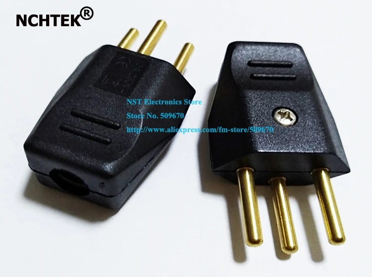 

NCHTEK 10A 250V Switzerland 3Pin Male AC Power Socket Connector Cable Electrical Plug Converter Adapter/Free Shipping/2PCS