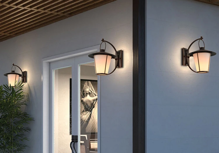 В форме воронки корейский стиль двери освещение, водостойкий настенный светильник, 2 цвета 220 В применение лампы, Восточный стиль корзина Barn