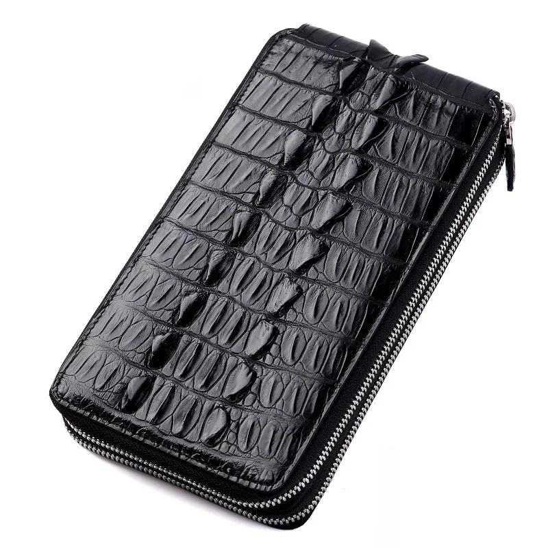 

2017 New Sale 100% Pure Handmade Crozzling Men Long Zipper Wallets Appearance Decorous Temperament Taste Men Preferred Purse