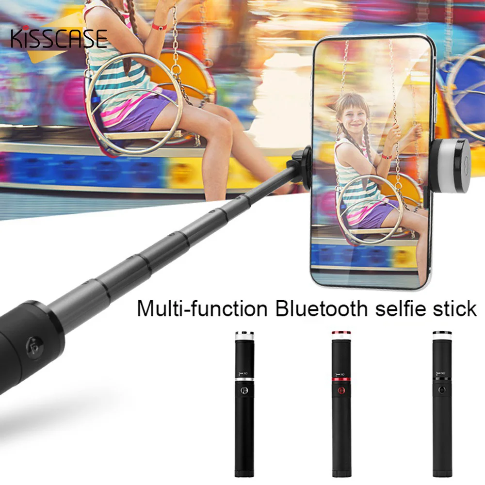 

KISSCASE Mini Wireless Bluetooth Selfie Stick Folding Handheld Extendable Selfie Stick For iPhone Samsung Potable Selfie Sticks