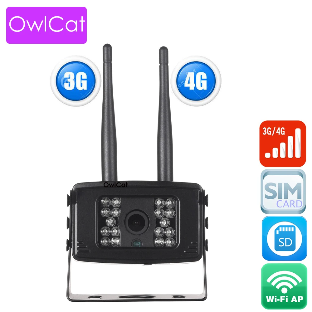 OwlCat SONY323 Outdoor 3G/4G SIM IP Camera WCDMA FDD-LTE/TDD-LTE Waterproof AP Wifi Wireless Mini Camera HD 1080P 2MP SD Memory OwlCat SONY323 Outdoor 3G/4G SIM IP Camera WCDMA FDD-LTE/TDD-LTE Waterproof AP Wifi Wireless Mini Camera HD 1080P 2MP SD Memory