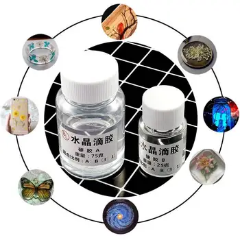 

75g+25g Multi-function Crystal Glue Ultra-transparent Ab Crystal Glue Two Component Epoxy Resin Sealant Quick Drying