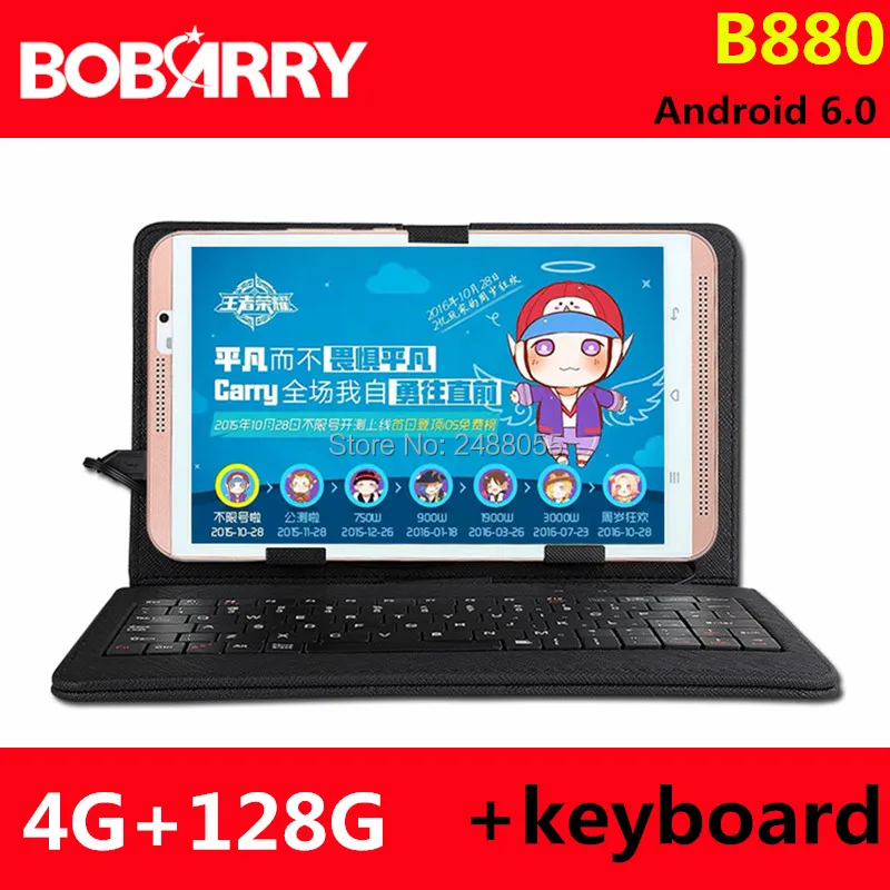 BOBARRY 8 inch Tablet Computer Octa Core B880 Android 6.0 Tablet Pcs 4G LTE mobile phone android Rom 128GB tablet pc 8MP IPS