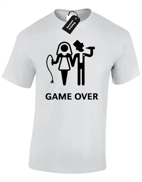 Game Over Mens T Shirt Funny Wedding Bride Groom Design Gift