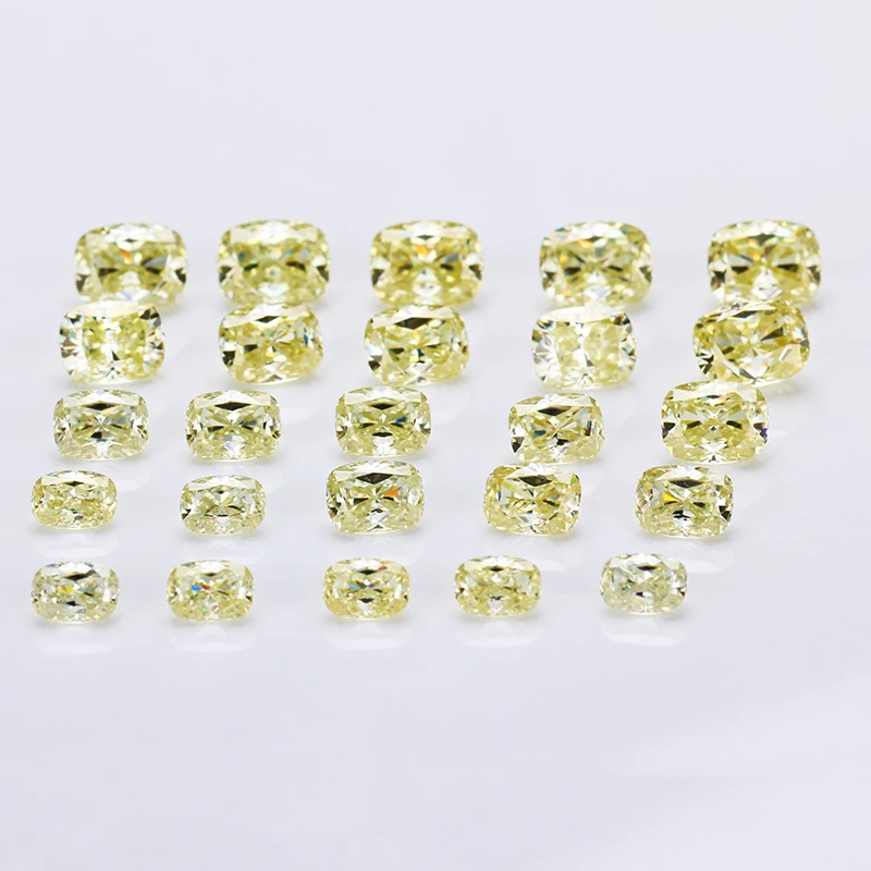 Подушка огранка 7*9 мм желтые муассаниты для обручального кольца муассаниты драгоценные камни