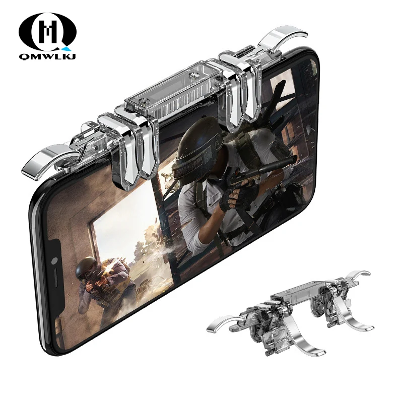 

One-piece 6 finger Pubg Mobile game Controller Phone Gamepad Trigger L1 R1 Aim /Shooter Button Joystick For IPhone Android