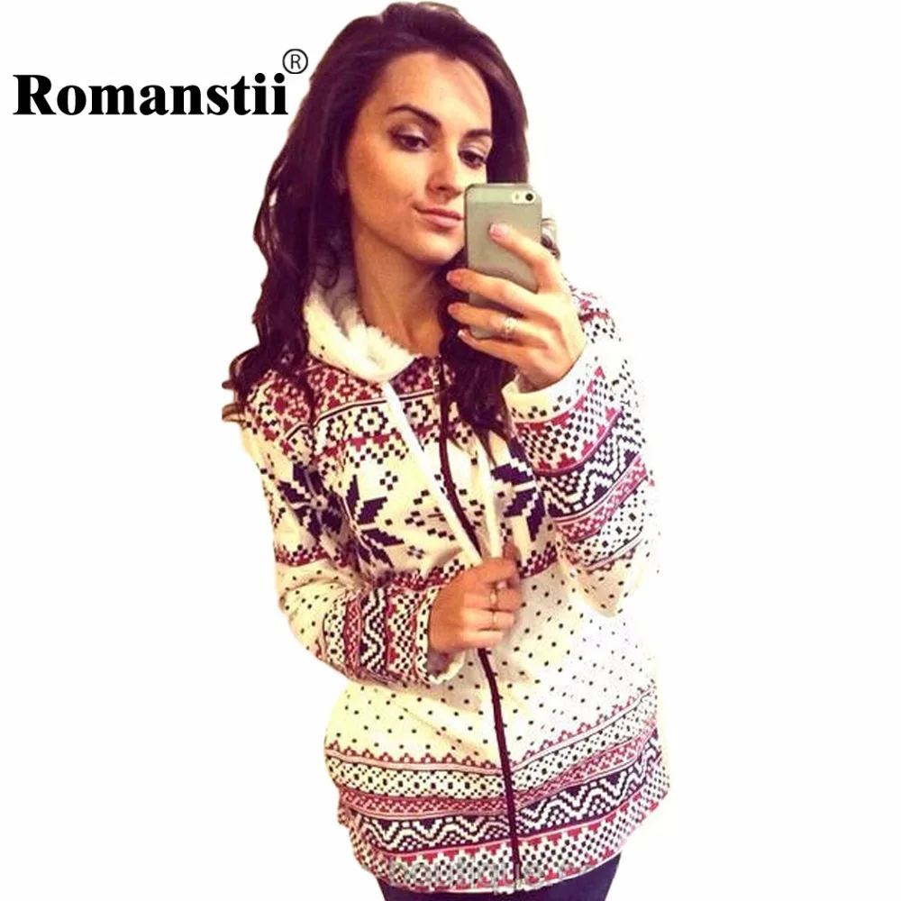Romanstii Hoodies Women Winter Female Korean Christmas