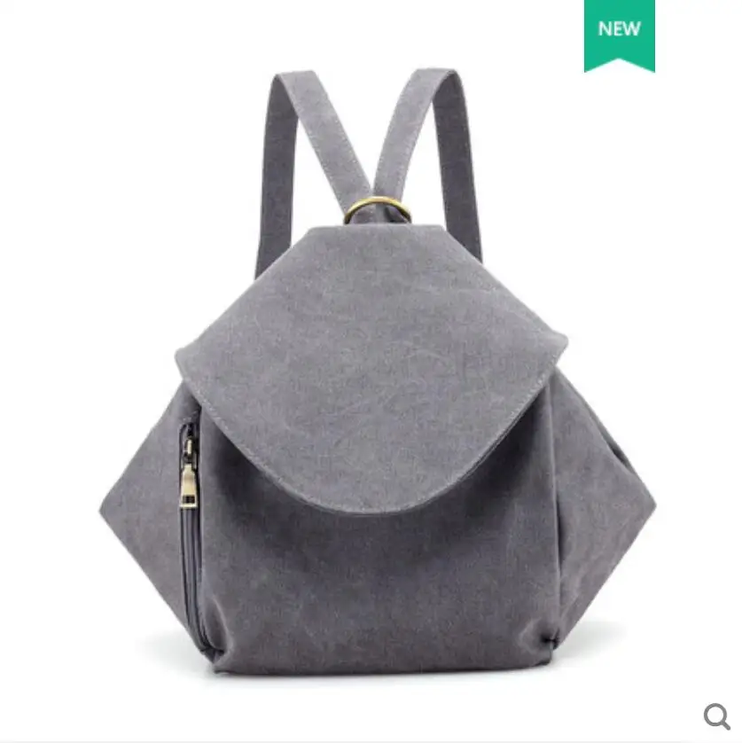 

Canvas Bag Female Fresh New Shoulder Bag Korean Simple Casual Backpack Solid Color Literary Student Backpack