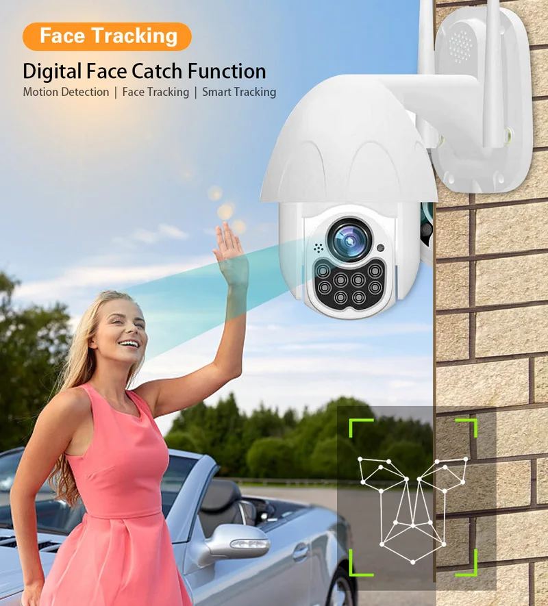 Камера видеонаблюдения 1080P PTZ IP Wi Fi наружная скоростная купольная беспроводная