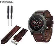 HIPERDEAL замены роскошный кожаный коричневый ремешок браслет часы ремешок для Garmin Fenix 5X gps Смарт-часы BAY15