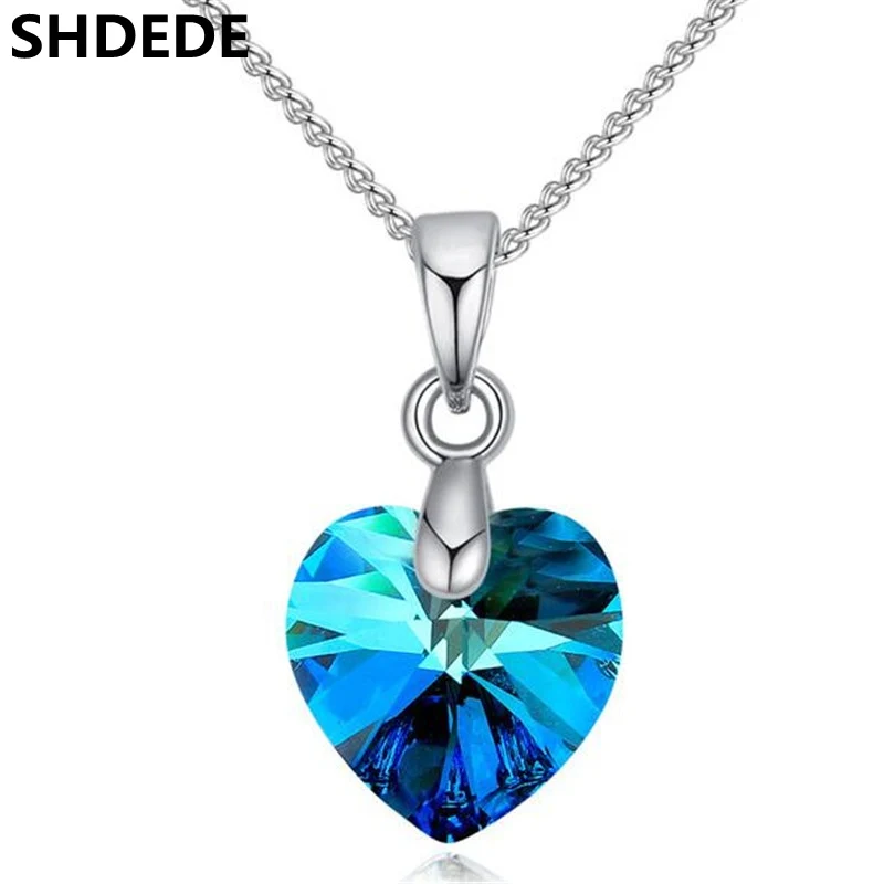 Кулон в виде сердца SHDEDE с кристаллами Swarovski для женщин и девочек Подарочная