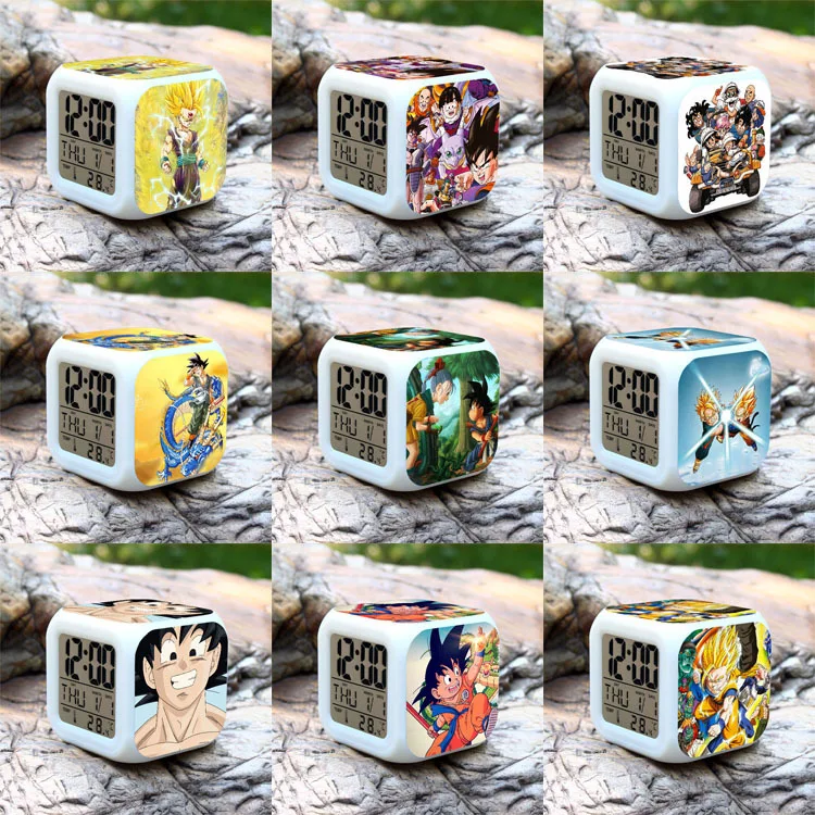 

Dragon Ball Z Series LED 7 Colors Flash Light Digital Alarm clock Kids Clocks Action Figures toys for children
