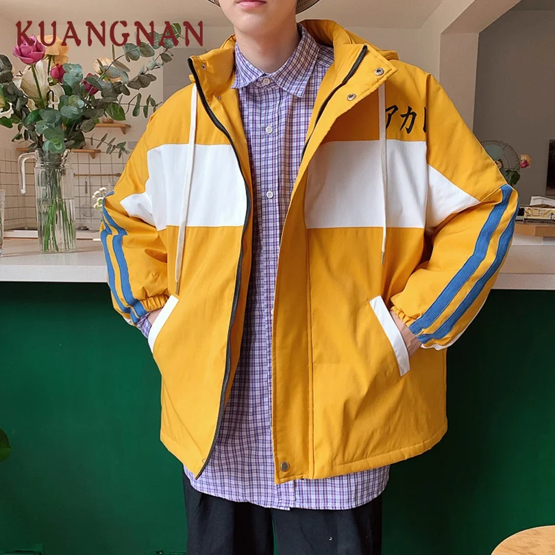 

KUANGNAN Japan Style Warm Winter Jacket Men Clothes Parka Winter Jackets Mens Overcoat 2018 Long Coat Mens Winter Parkas 5XL