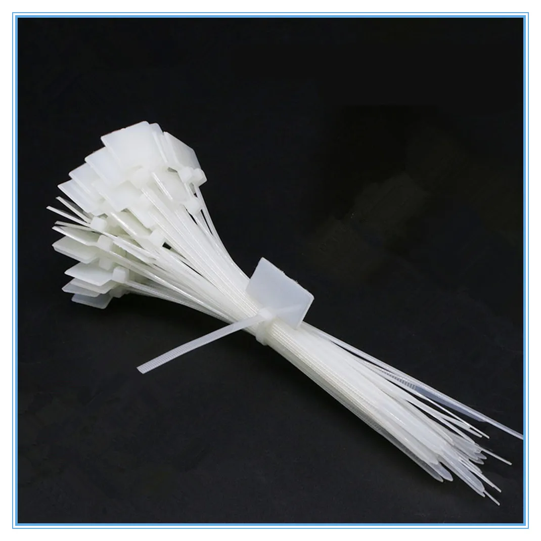 

50Pcs Nylon Tie Tags Self-Locking Network Cable Zip Trim Wrap Loop Wire Straps Label