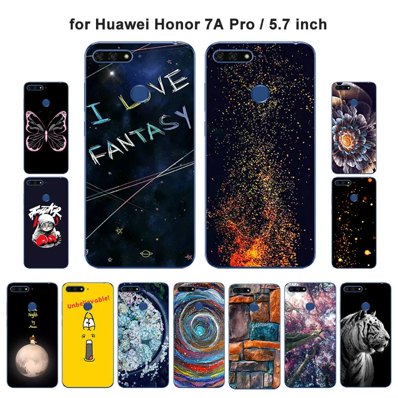 ТПУ для Huawei Honor 7A Pro прозрачный силиконовый чехол телефона 5 7 дюймов задняя крышка