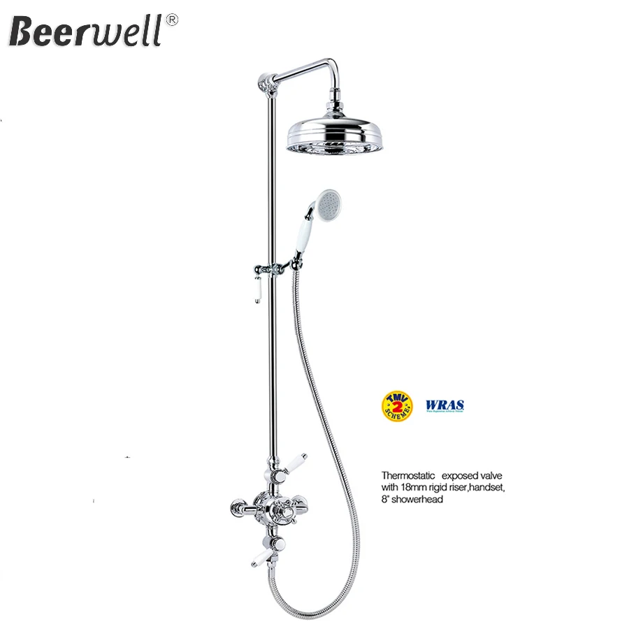 2015 New Bathroom Thermostatic exposed valve Shower Set Bath Mixer
