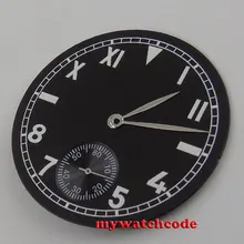 38,9 мм черный циферблат califoria синий стрелы Калибр ETA 6498 мужские часы D78(циферблат+ стрелки