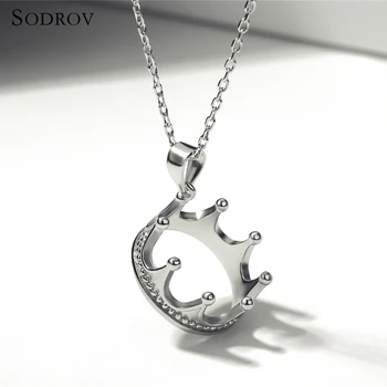 

Classic noble authentic 925 Hot sterling silver crown pendant necklace women's Chokers gift high jewelry joyas de plata 925 N006