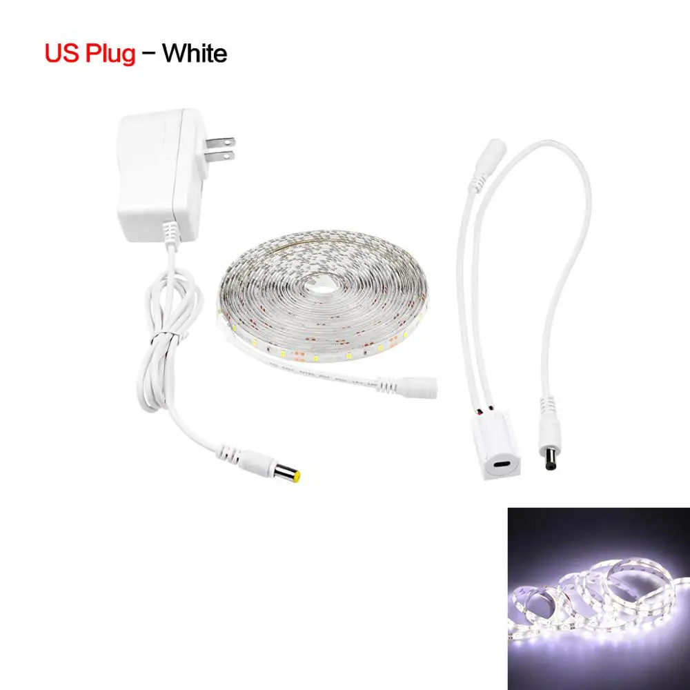 Туалетный Настольный светильник s зеркало для макияжа светодиодный светильник полоса лампа 1 м-5 м ручной переключатель косметический зеркальный светильник с ЕС США 2A источник питания - Испускаемый цвет: White US Plug