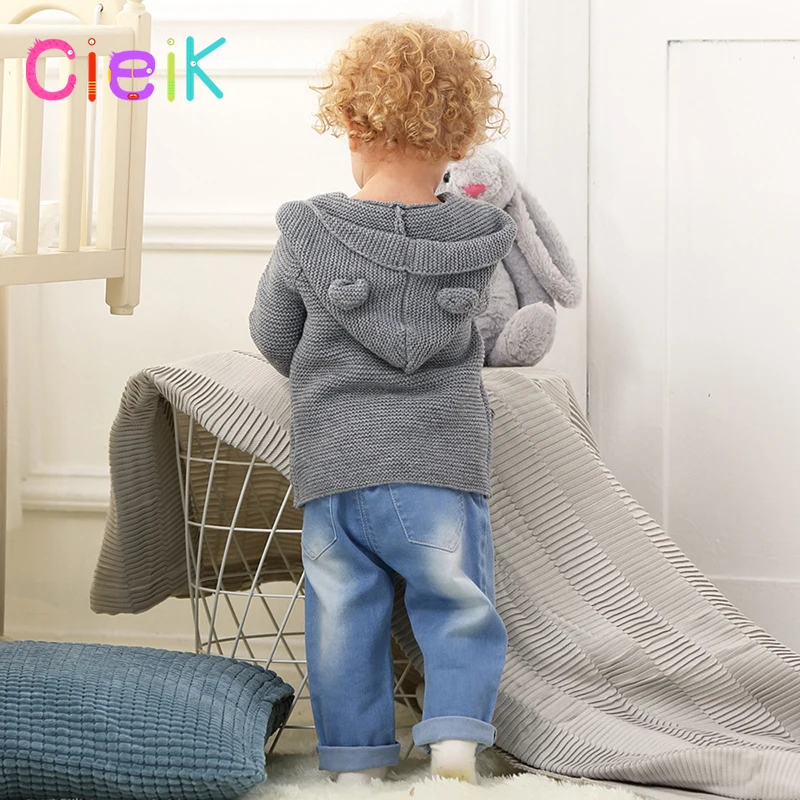 CieiK 2018 New Spring Baby Hooded Outwear Newborn Boys Jacket Rabbit Cute Infant Knitted Infant Girls Clothes Kids Winter Coats (16)