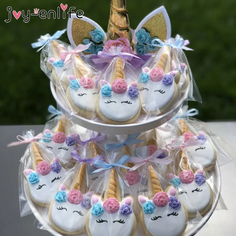 100 шт DIY Свадебный день рождения милый чистый целлофан конфетные пакеты для