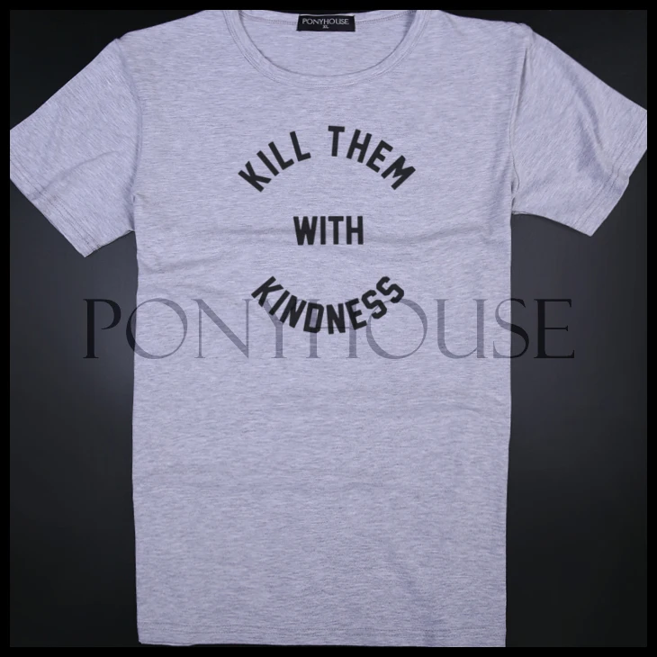 2015 f round collar JCD NEC KILL THEM WITH KINDNESS man short sleeve T-shirt in the summer | Мужская одежда