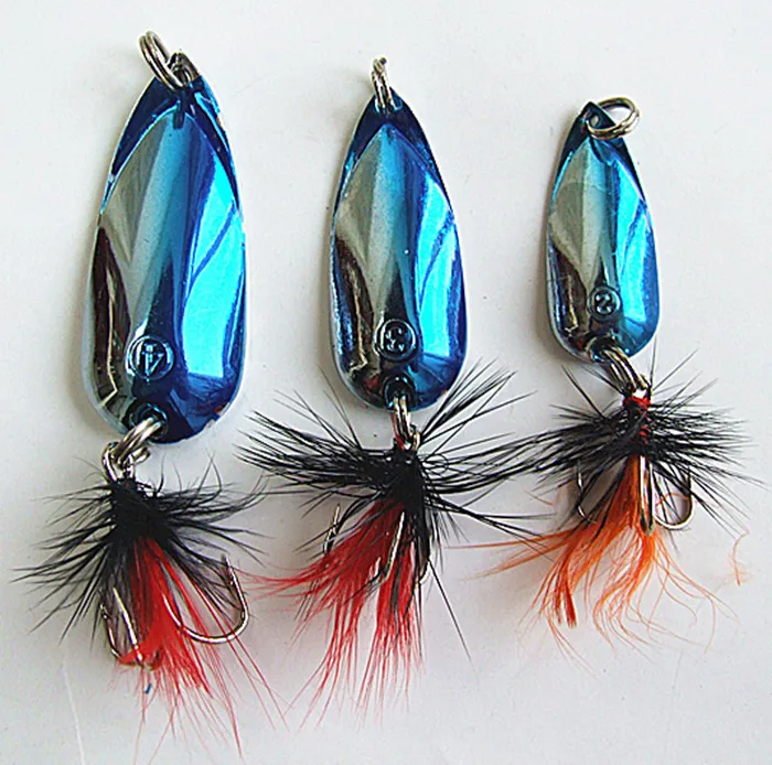 Spoon Bait Bass Bait Metal Fishing Lure False Bait Tied FeathersFishing