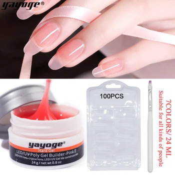 

Yayoge 24ml Builder Gel Kits Varnish Finger Extension UV Gel Polish Glue Soak Off Painting Brush Nail Art