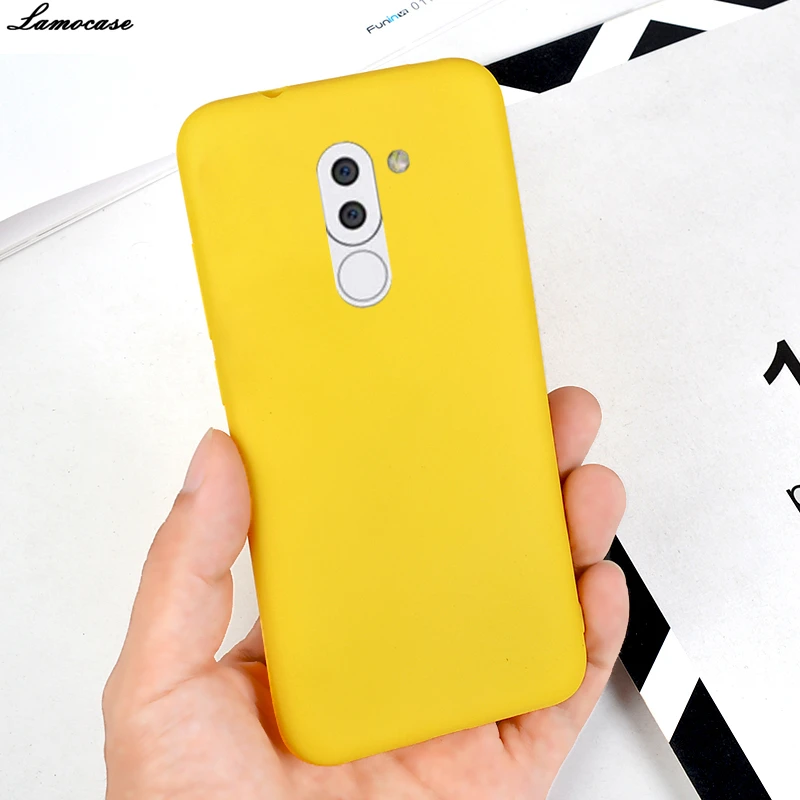 Мягкий силиконовый Простой Желтый чехол для Huawei Honor 5X 6X 7X 8X 9 Lite 9i 2018 Note 10 V9 V10 7A Pro Play