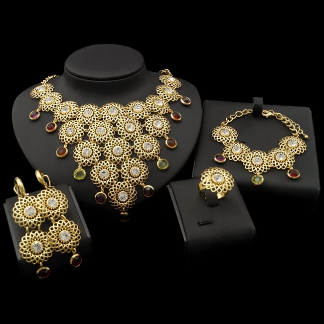 

YULAILI High Quality 2017 New Coming Round Design Copper Alloy Women Dubai Jewelry Sets