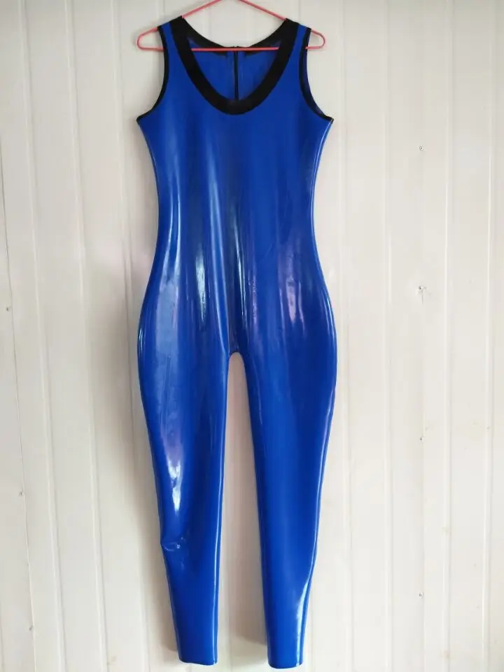 

Latex Sling Unisex Navy Blue and Black Full Cover Suit Size XXS-XXL