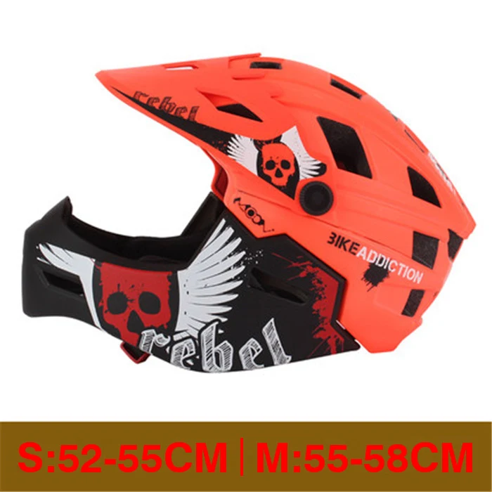 Детский велосипедный шлем с полным лицом съемный от 2 до 10 лет детский шлем MTB BMX балансный велосипед шлем Спортивная безопасность Casco Ciclismo - Цвет: Orange